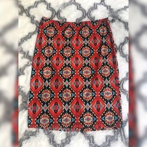 Tribal Print Pencil Skirt